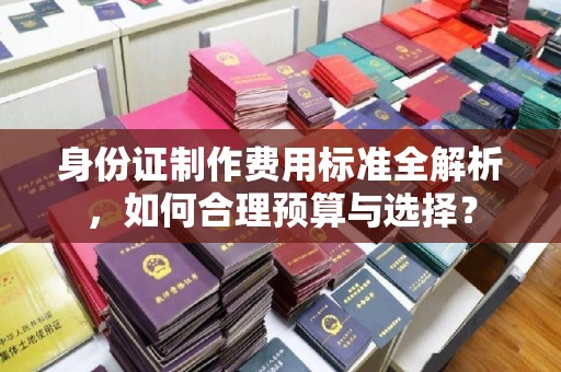 武胜身份证制作费用标准全解析，如何合理预算与选择？