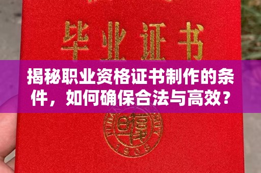 武胜揭秘职业资格证书制作的条件，如何确保合法与高效？